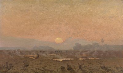Soluppgång i Kempen (olja på duk) av Alphonse Asselbergs