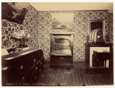 Mordet på Lady Leprince ... Vy över sovrummet av Alphonse Bertillon