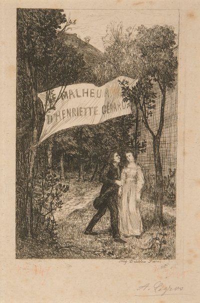 2 Illustrationer för Le Malheur d av Alphonse Legros