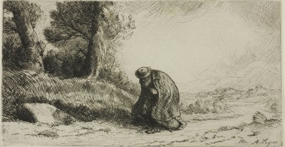 En vagabond som går längs en körfält av Alphonse Legros