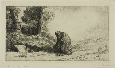 En vagabond som går längs en körfält av Alphonse Legros
