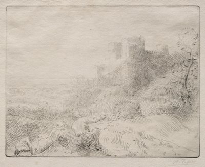 Ett gammalt slott. av Alphonse Legros