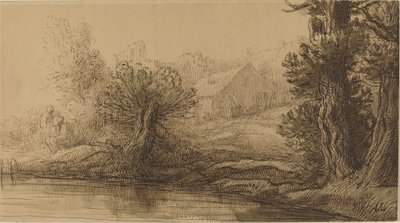 Bank av en flod. av Alphonse Legros