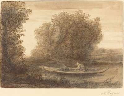 Böj i floden Un coin de riviere. av Alphonse Legros