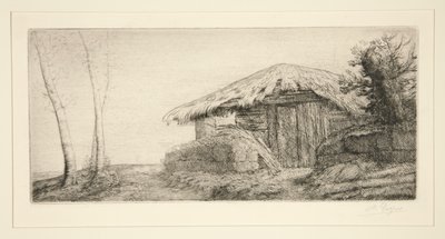 Fårstall på sluttningen (Shepherd av Alphonse Legros