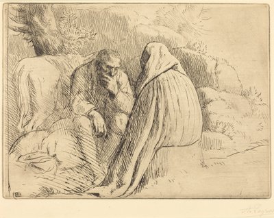 Bohemien Encampment (Bohemierläger) av Alphonse Legros
