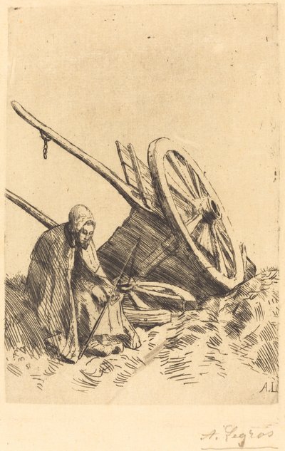 Broken Cart Den trasiga vagnen. av Alphonse Legros