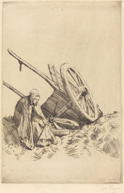 Broken Cart Den trasiga vagnen. av Alphonse Legros