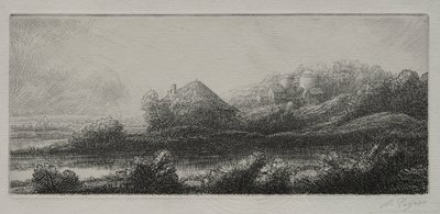 Stuga i träsket. av Alphonse Legros