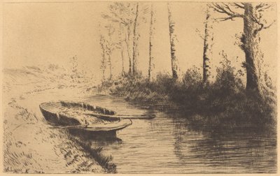 Kanalen i morgonljuset (Kanalen: Morgonstämning) av Alphonse Legros