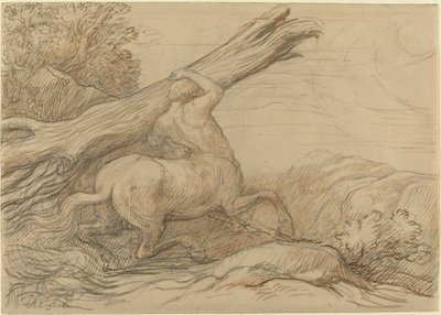 Kentaur som bär en trädstam av Alphonse Legros