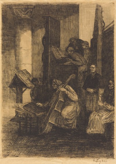 Kör i en spansk kyrka Kören i en spansk kyrka, 1860. av Alphonse Legros