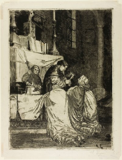 Kommunion i kyrkan St. Médard av Alphonse Legros