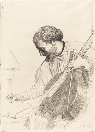 Kontrabasspelare av Alphonse Legros
