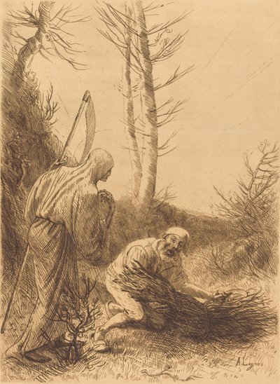 Döden och vedhuggaren, 2:a plattan Le mort et le bucheron. av Alphonse Legros