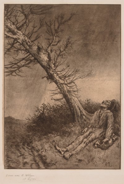 En vagabonds död, ca. 1875. av Alphonse Legros