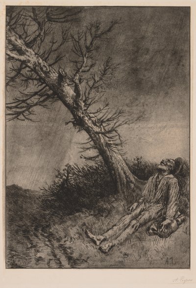 Vagabondens död. av Alphonse Legros