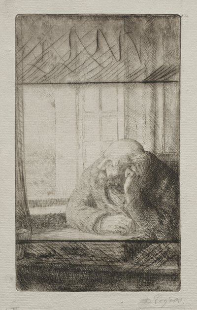 Kväll vid fönstret av Alphonse Legros
