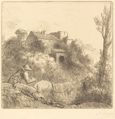Gård på en kulle av Alphonse Legros