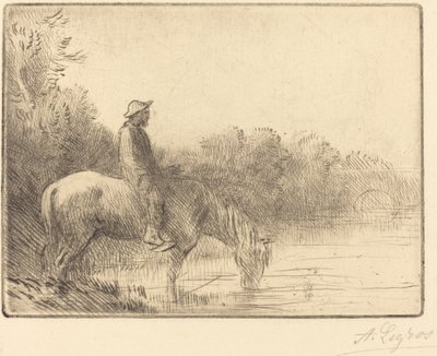 Fording a River (Le gue) av Alphonse Legros