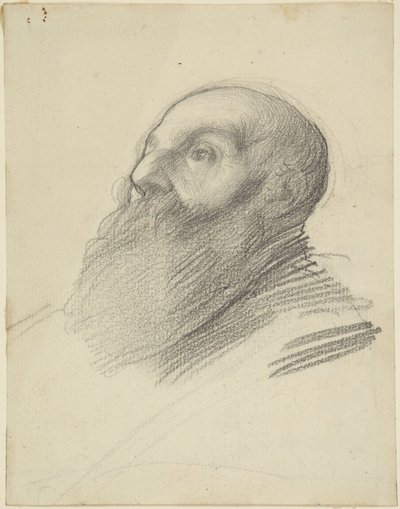 Huvudet på en skäggig man av Alphonse Legros
