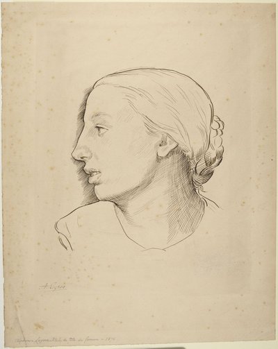 Kvinnohuvud av Alphonse Legros