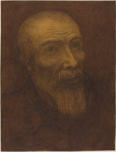 Chef för en skallig man med skägg, 1906. av Alphonse Legros