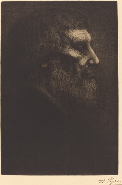 Chef för en tiggare Tete de mendiant. av Alphonse Legros