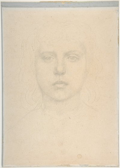 Huvudstudie av en flicka av Alphonse Legros