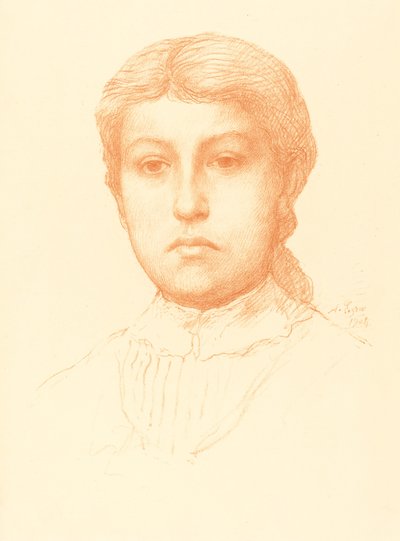 Chef för en ung flicka Huvud av en ung flicka. av Alphonse Legros