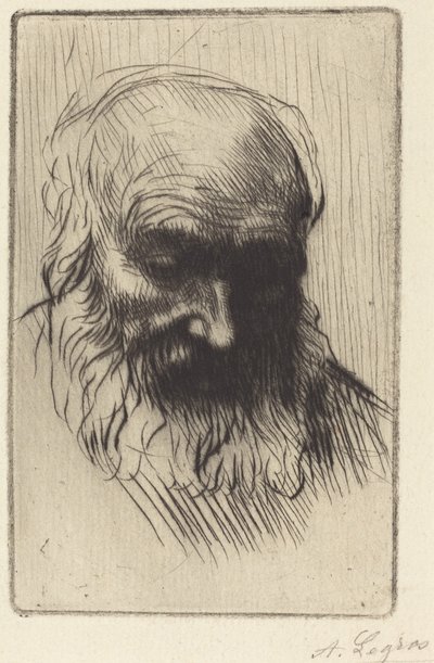 En gammal mans huvud (Etude de tete) av Alphonse Legros