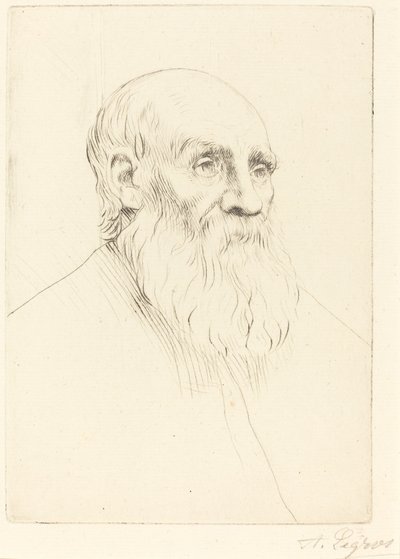 Chef för en gammal man Etude de tete. av Alphonse Legros