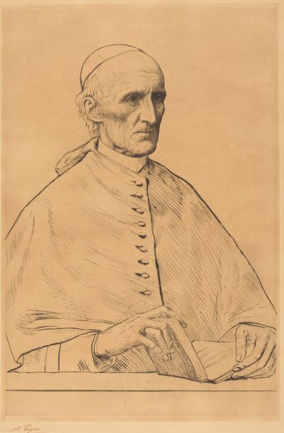 Hans Eminens kardinal Manning, 1:a plåten av Alphonse Legros