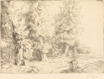 I skogen Fontainebleau (Dans la foret de Fontainebleau) av Alphonse Legros