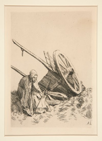 La Charette Brisee (Den trasiga vagnen) av Alphonse Legros
