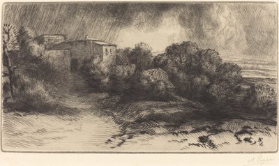 Gård vid Brieux i en storm av Alphonse Legros