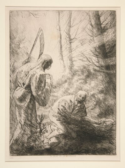 La Mort at le Bucheron, nr 2 (Döden och vedhuggaren) av Alphonse Legros