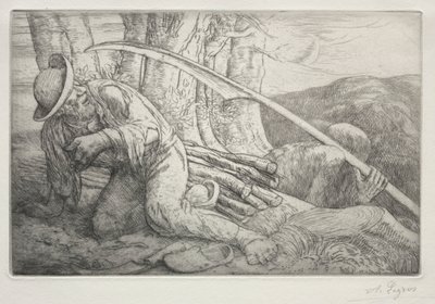 Döden och vedhuggaren 5:e tallriken. av Alphonse Legros