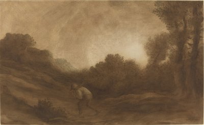 Landskap, kväll. av Alphonse Legros