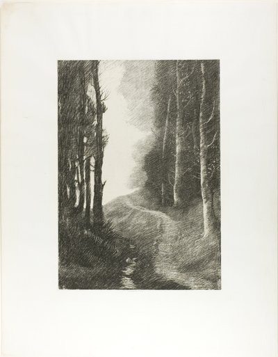 Landskap med björkar av Alphonse Legros