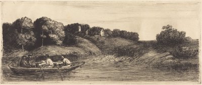 Landskap med båt, 1:a plåten  (Landskapet med båten) av Alphonse Legros
