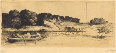 Landskap med båt, 1:a plåten  (Landskapet med båten) av Alphonse Legros