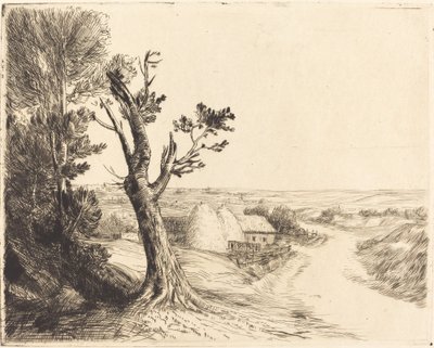 Landskap med höstackar av Alphonse Legros