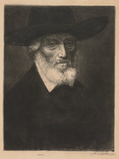 Stort porträtt av Thomas Carlyle. av Alphonse Legros