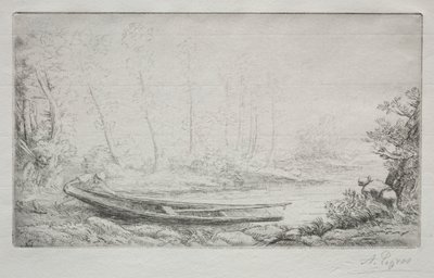 Avfärd för fiske, i dimmorna av Alphonse Legros