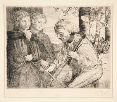 Spelaren på viol (The Viol Player) av Alphonse Legros