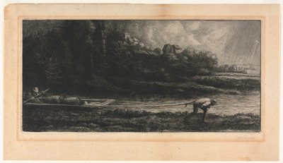 Landskapet med båten. av Alphonse Legros