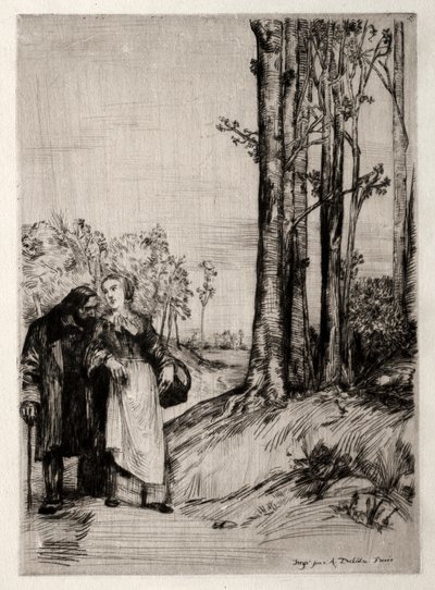 Konvalescentpromenaden, ca. 1861. av Alphonse Legros