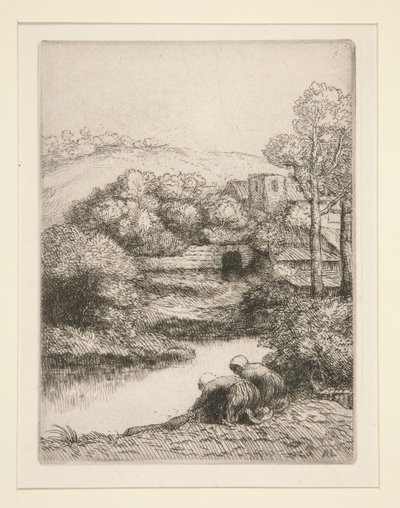 Washhouse, eller Washerwomen av Alphonse Legros