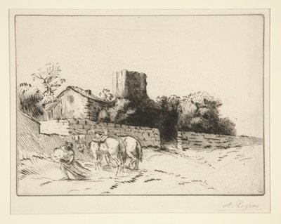 Le mur du presbytere (prästgårdsmuren) av Alphonse Legros